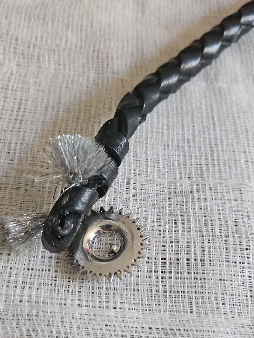 Hand Crafted Braided Genuine Black Leather KeychainTurquoise Sun Gifted - Picture 7 of 11